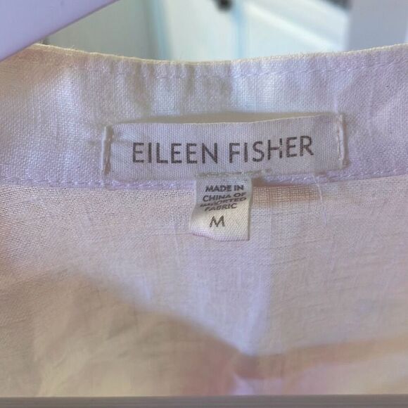 Eileen Fisher 100% Irish linen button front pocket blouse M - Picture 3 of 11